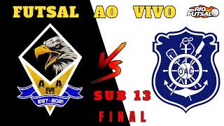 ÁGUIAS MA X OLARIA SUB 13 FINAL CAMPEONATO DA RIO FUTSAL [upl. by Khalin838]