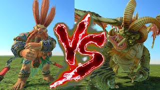 Garagrim Ironfist VS Jabberslythe Who would kill more goblins Total War Warhammer 3 [upl. by Oeram]