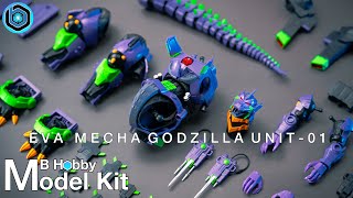 Mecha Godzilla EVA Unit01  Speed Build  Aoshima Model Kit [upl. by Araem]