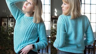 Модный женский ажурный свитер спицами Подробный мастеркласс Openwork Knitting Sweater Tutorial [upl. by Idolla]