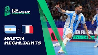 HIGHLIGHTS Argentina v France  FIFA Futsal World Cup Uzbekistan 2024 [upl. by Quince384]