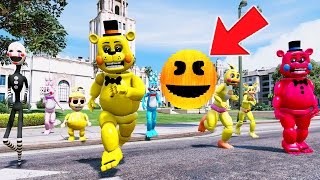 TOY ANIMATRONICS vs GIANT EVIL PACMAN GTA 5 Mods FNAF Funny Moments RedHatter [upl. by Novyak]