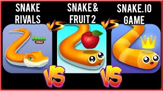 Snake Rivals Vs Snake And Fruit 2 Vs Snakeio Game Comparison [upl. by Renick]