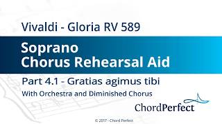 Vivaldis Gloria Part 41  Gratias agimus tibi  Soprano Chorus Rehearsal Aid [upl. by Felicia795]