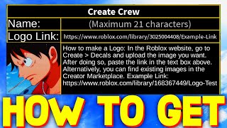 HOW TO CREATE A CREW LOGO in BLOX FRUITS GET DECAL LINK ROBLOX [upl. by Asseret]