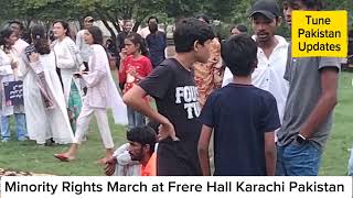 Minority Rights March at Frere Hall Karachi [upl. by Lenny]