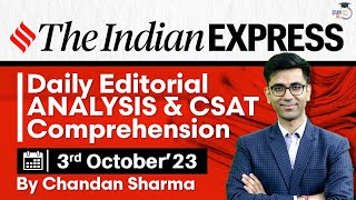 Indian Express Editorial Analysis by Chandan Sharma  3 October 2023  UPSC Current Affairs 2023 [upl. by Nicholl7]