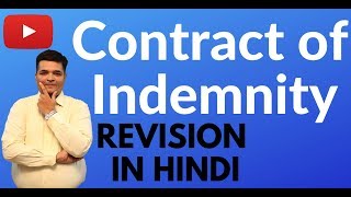 contract of indemnity meaning and feature in Hindi [upl. by Moreta]