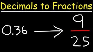 How To Convert Decimals to Fractions [upl. by Aneekan294]