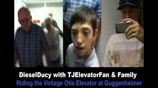 DieselDucy with TJElevatorFan and Family Riding the Vintage Otis Elevator at Guggenheimer [upl. by Teodorico]