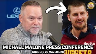 Michael Malone Jokes About Jokic amp the MVP Race after He DOMINATED Mavs [upl. by Aneekas676]