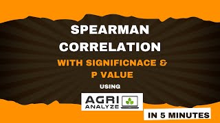 Spearman Rank Correlation using Agri Analyze [upl. by Anattar]