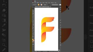 F letter gradient logo design in illustrator ytshorts youtubeshorts [upl. by Sydel]