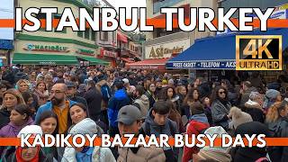 ISTANBUL TURKEY BUSY DAYS CHRISTMAS 20232024 IN KADIKOY BAZAAR SHOPSRESTAURANTSSTREET FOODS [upl. by Alyakim]