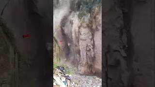 Cutting landslide pokhara seti riverpokharariver setishorts [upl. by Dasie388]