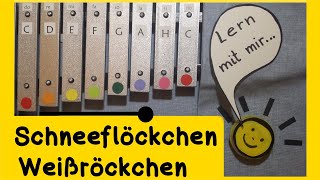 Schneeflöckchen Weißröckchen Glockenspiel lernen  Anleitung für Kinder  Winterlied Weihnachtslied [upl. by Notgnirrab]