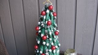 How To Make A Pine Cone Christmas Tree with Golf Balls Craft Tutorial [upl. by Anoed14]