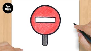 600 How to Draw a No Entry Sign  Easy Drawing Tutorial [upl. by Licastro]