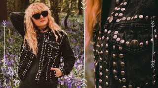 EASY DIY Studded Denim Jacket TUTORIAL  Rock Punk Style  FASHION DIY [upl. by Annid19]