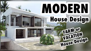 Modern House Design  Glass House  Two Storey House  3 Bedroom  Farm or Vacation House [upl. by Jemma]