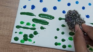 easy acrylic painting for beginners canvaspainting abstractpainting asmr acrylicpainting [upl. by Ollayos]