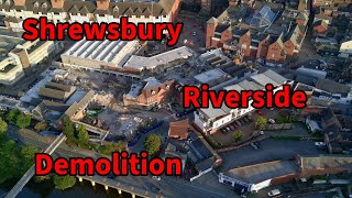 Shrewsbury Riverside Shopping Centre Demolition  September 2024 [upl. by Anaderol]