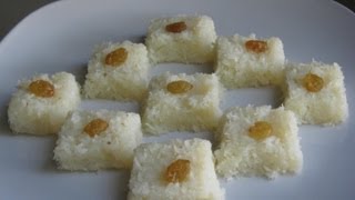 Coconut burfi recipe  Indian dessert [upl. by Bixler]