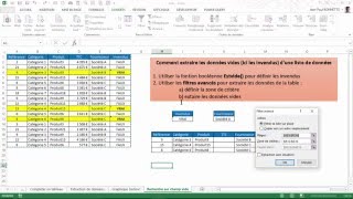 Excel  Comment extraire les données vides dun Tableau [upl. by Nitsud]