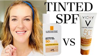 La Roche Posay Anthelios Tinted Fluid SPF 50 VS Vichy Capital Soleil SPF 50 tinted [upl. by Ralyt]