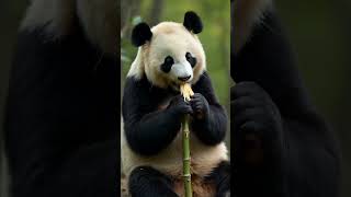 Panda Eats Bamboo in the Most Adorable Way [upl. by Richmound]