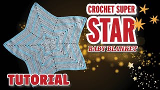 BEGINNER Crochet Baby Star Blanket [upl. by Clyte]