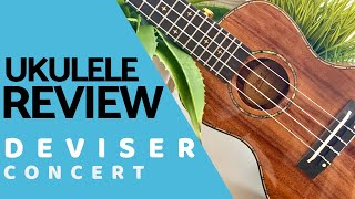 UKULELE REVIEW amp COVER  Deviser KOA Concert [upl. by Anaili583]