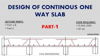 Design of continuous one way slab  Part1 [upl. by Hendry372]