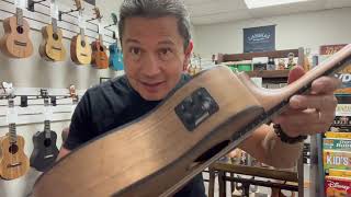 Lanikai OACEB Oak Electric Baritone Ukulele DemoReview at Aloha City Ukes [upl. by Herc101]