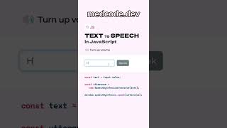 Text with speaker using javascript coding top programming nextjs htmlwebsite javasscript [upl. by Fulbert]