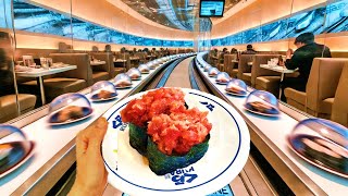 Eating at a Conveyor Belt Sushi Restaurant in japan  Kurasushi [upl. by Mareld834]