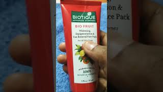 Face pack for Detan Brightening  BIOTIQUE Bio fruit face pack biotique song shorts music [upl. by Enilarac]