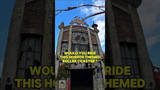 Would YOU Ride This HORROR Themed Roller Coaster rollercoaster themepark halloween [upl. by Ahtivak]