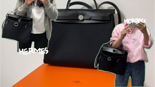 Hermes Herbag review  내가 벌어서 내돈으로 산 에르메스 에르백 반지 벨트 언박싱 리뷰 착샷 [upl. by Airehc]