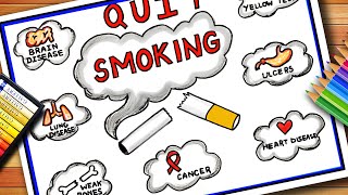 No Smoking Day Drawing  Anti Tobacco Day Poster  No Smoking Day Poster  No Smoking Day Chart [upl. by Cornwell]