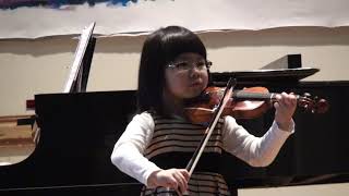 2017 Suzuki Violin Recital Song of the Wind O Come Little Children [upl. by Ayetal832]