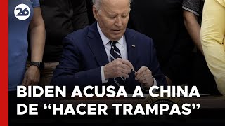 Biden acusa a China de “hacer trampas” al anunciar nuevos aranceles a productos chinos [upl. by Eicak]