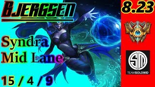 TSM Bjergsen as Syndra Mid Lane  S8 Patch 823  NA Challenger  Full Gameplay [upl. by Godfry]