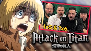 First time watching Attack on Titan reaction episodes 1X5 amp 1X6 Sub [upl. by Bohlin701]