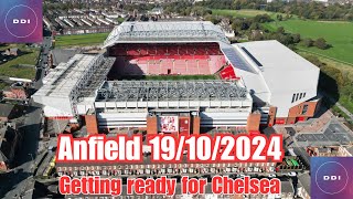 Anfield stadium on 19102024 getting ready for Liverpool v Chelsea [upl. by Atoel730]