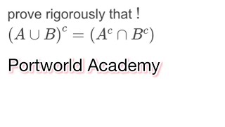 How to prove that AUB’A’nB’ and also AnB’A’UB’ set theory binary operation [upl. by Pettit]