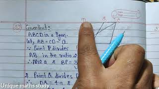 ABCD is a parallelogram Point P divides AB in the ratio 23 and point Q divides DC in the ratio 41 [upl. by Reh]