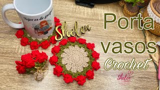 Porta vasos crochet ♥️🧶💕 ideal para vender ó regalar en navidad 🎄 [upl. by Ordnazil]