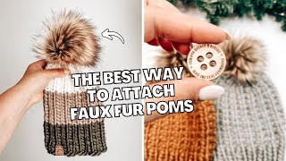 How to easily attach a Pom Pom to a hat  Add a Pom Pom to crochet Beanie Neumis crochet Nook [upl. by Stefa]