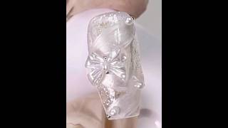 Wedding ribbons nailart nails nailaddict naildesign nailtutorial nailtiktok diy beauty [upl. by Nagy]